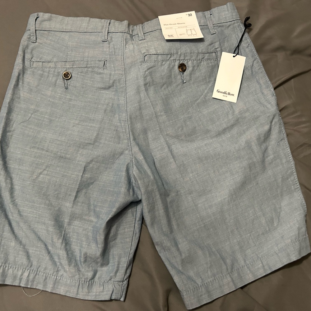 NWT Goodfellow & Co Mens Blue The Every Wear Shirts 7" 30